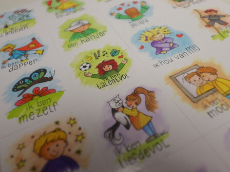 Complimentenstickers met illustratie