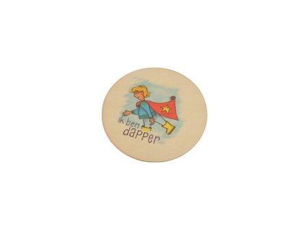 Houten Kaartje 5cm: ik ben dapper