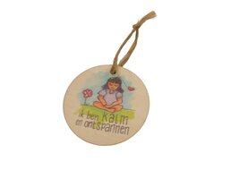 Houten Hanger 5cm: ik ben kalm en ontspannen